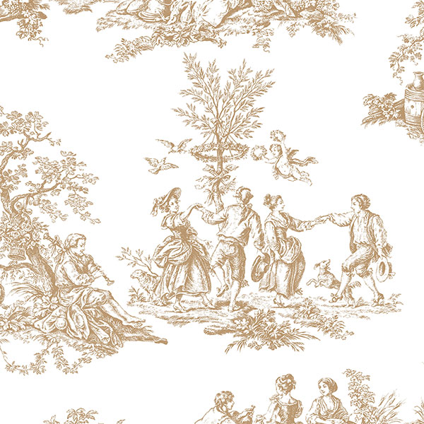 Patton Wallcoverings MH36501 Manor House Romantic Toile Wallpaper